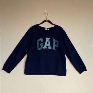 Gap large sparkly long sleeve crew neck